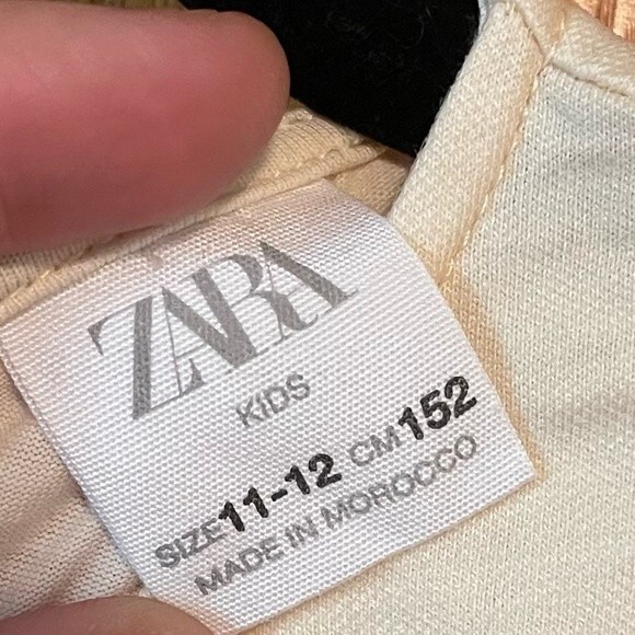 Zara Kids Girls Soft Cream Polka Dot Organza Blouse Size 11-12 Months - Picture 7 of 8